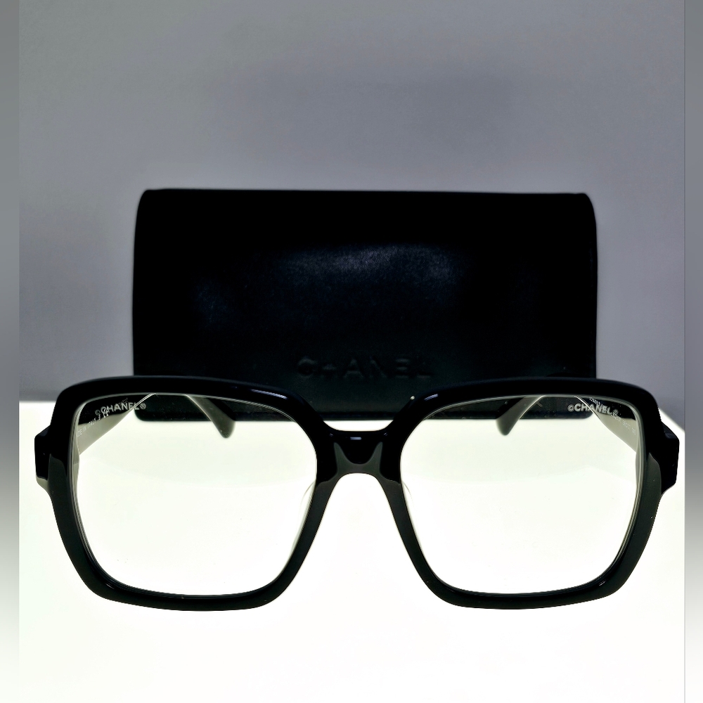 CHANEL Black Eyeglasses with Gold Logo - Picture 9 of 16